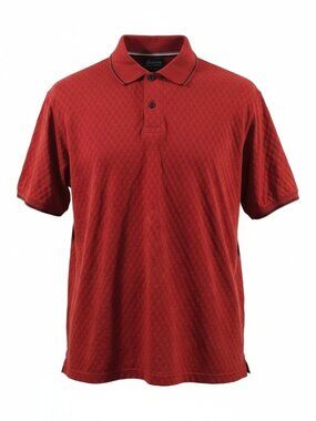 Ted Baker Men's SZ L Dark Red Short Sleeve 100% Cotton Preppy Smart Polo